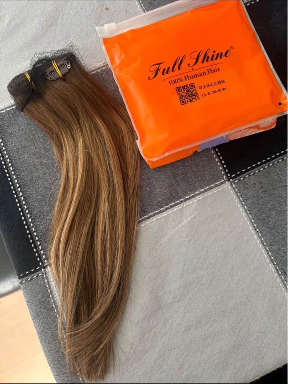 Brown Blonde Clip-In Human Hair Extensions - Natural Brown/Blonde
